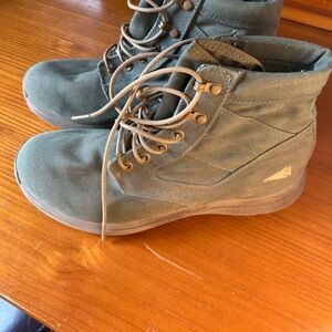 Women's Olive Lace Up Canvas Boots